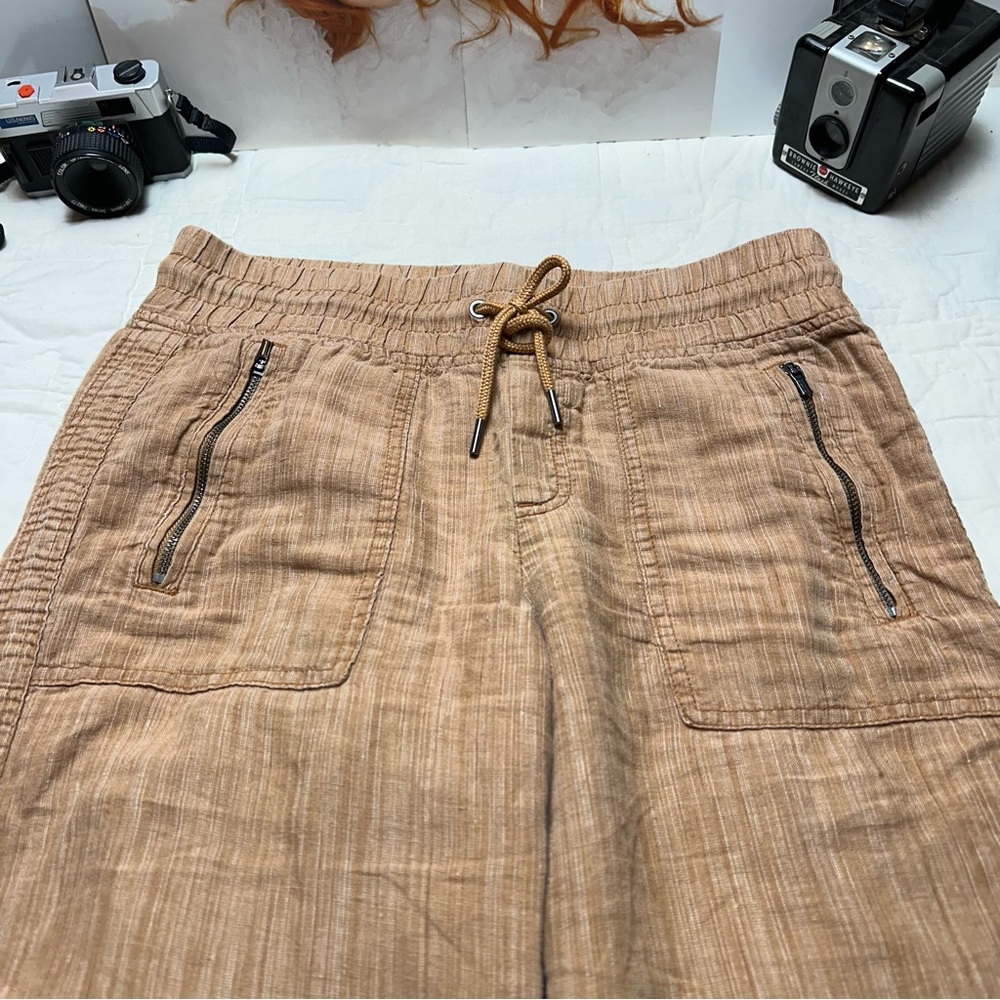 Athleta Cabo Linen Wide Leg Pants | 100% Linen Resort Coastal butter mom - Picture 3 of 12